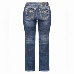 Miss Me Signature Skinny Jeans with Embellished Pockets - Size 26, 30” inseam